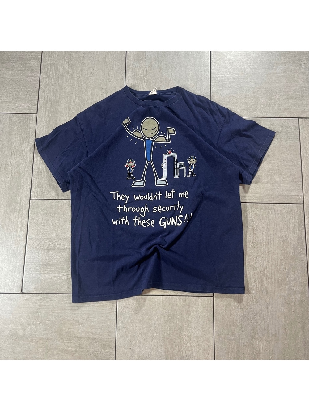 Vintage Delta Pro Weight Graphic T-Shirt Navy Blue Cotton